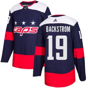 NHL Washington Capitals Trikot #19 Nicklas Backstrom Authentic Navy Blau 2018 Stadium Series